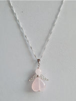 Rose Quartz Angel Necklace